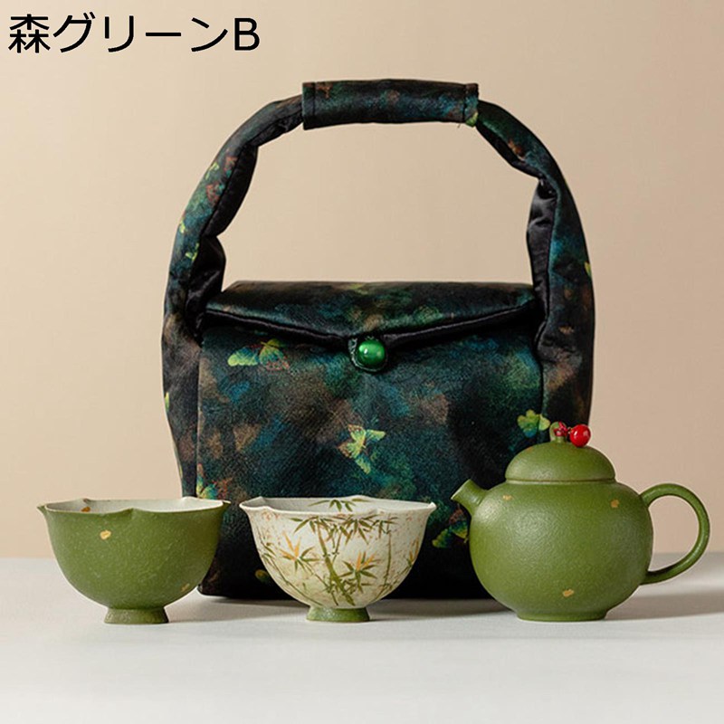 周遊ティーセット 持ちはこぶ 急須 竹 急須1個＋湯呑2個 持ちはこぶ用御徒面子 軽さ 洗い分かりやすい ティーセット 未経験者向け茶道 本格派 キャリングケース付き添い人 差し上げ物 父の日 母の日 いやし仕掛ける