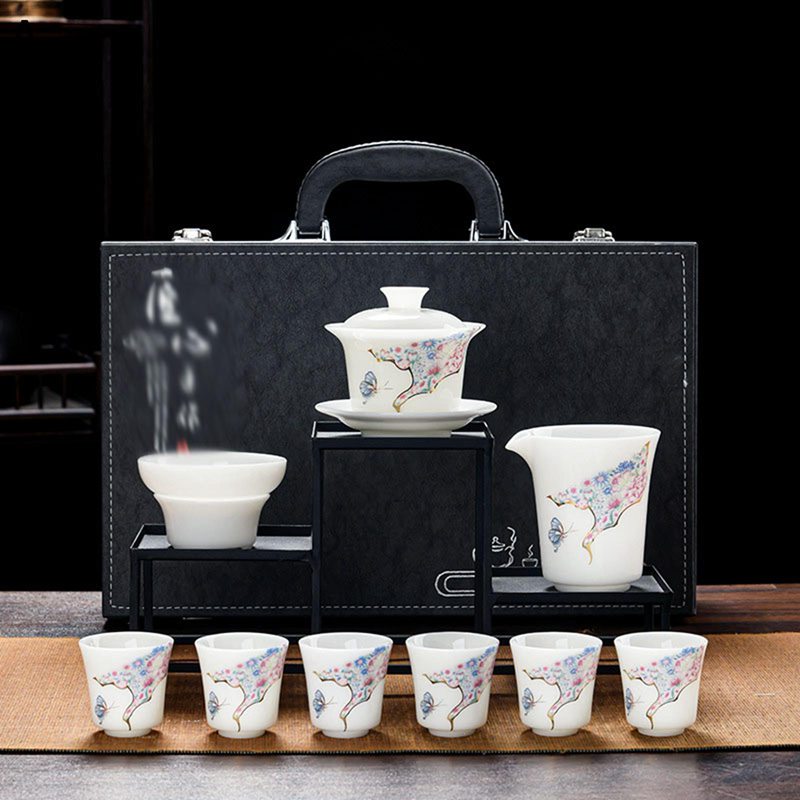ティーポット ティーセット 急須 湯呑 陶器 温冷両用 花柄 茶ポット ミルク リーフティー 保温 茶道の練習 茶具セット ピッチャー 初心者向け茶道 本格派 実用的 陶器 プレゼント向け 贈り物対応|FUKUOKA ストアサービス