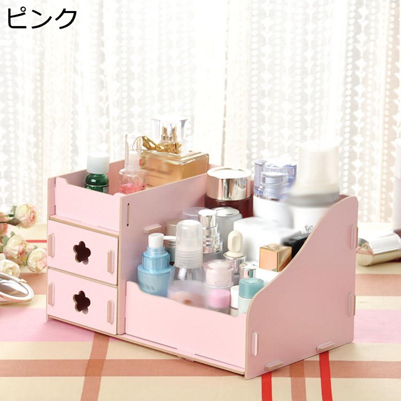 メイクボックス 化粧品収納 木目調 組み立て式 コスメボックス 収納用品 卓上収納ボックス 大容量 コンパクト 引き出し付き 収納兼用 ファッション 多機能 小物入れ 贈り物 キッチン 彼女 ジュエリー収納 5,435円