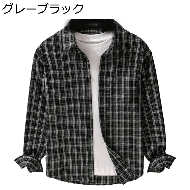 カジュアルシャツ チェック柄 メンズ アメカジ ヴィンテージ シャツジャケット 長袖 春夏 開襟 速乾 吸汗 サラサラ 汗染み防止 ビッグサイズ 派手 ファッション 韓国風 男女通用 通年 日常着