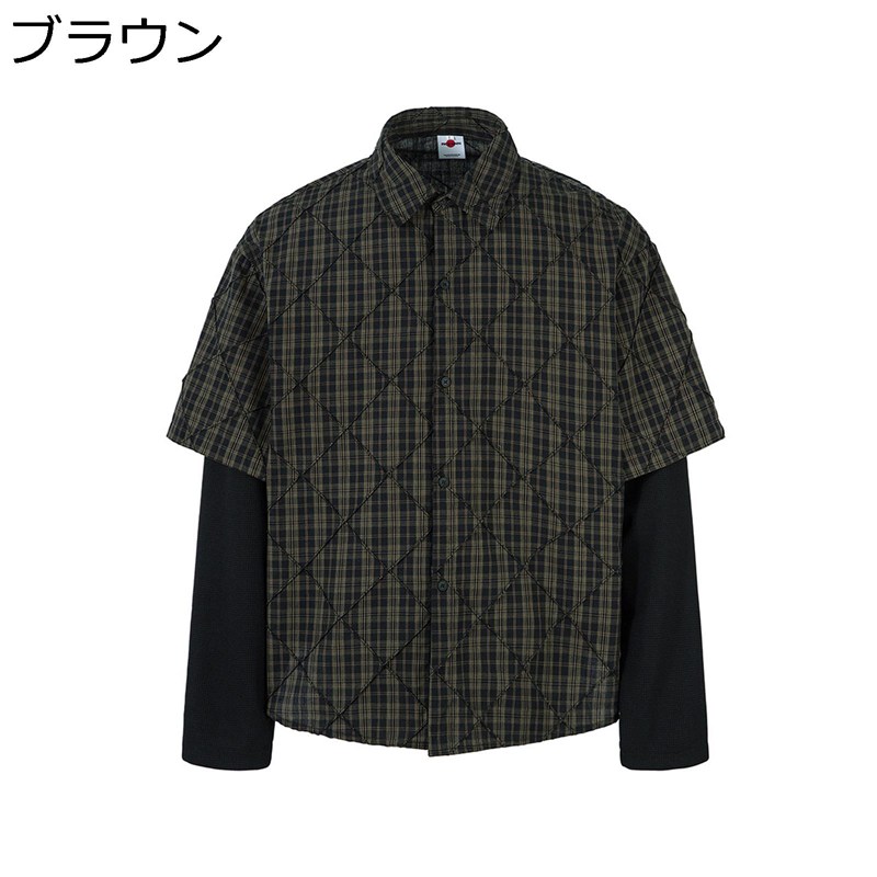 開襟シャツ 長袖 チェック柄 メンズ アメカジ ヴィンテージ シャツジャケット カジュアル ブラウス 春服 折襟 オープンカラー 通気性 厚手 吸汗 速乾 オーバーシルエット ゆる 復古風 おしゃれ