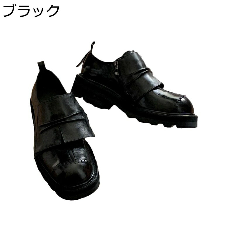 パンプス モンクストラップ レディース サイドジップ 厚底 ローヒール 春靴 大きいサイズ 防滑 スムース 衝撃吸収 低反発 脚長 軽量 デイリー 日常 ビジネス カジュアル オフィス 通勤 レトロ