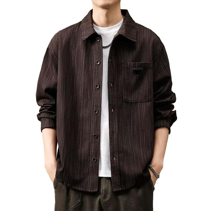 ストライプ柄 長袖 メンズ カジュアル 開襟シャツ 紳士 シャツジャケット M-3XL 春夏アウター ボタンダウン 柔らかい 快適 汗染み防止 吸汗 オーバーサイズ アメカジ ヴィンテージ 春服
