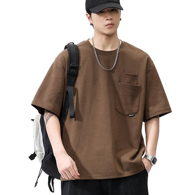 メンズ Ｔシャツ 胸ポケット付き 無地 カジュアル 大きいサイズ ファッション 通気性 カッコイイ ソフト コンフォート ゆったり オシャレ 春夏 デイリー お出掛け トラベル 通勤 通学