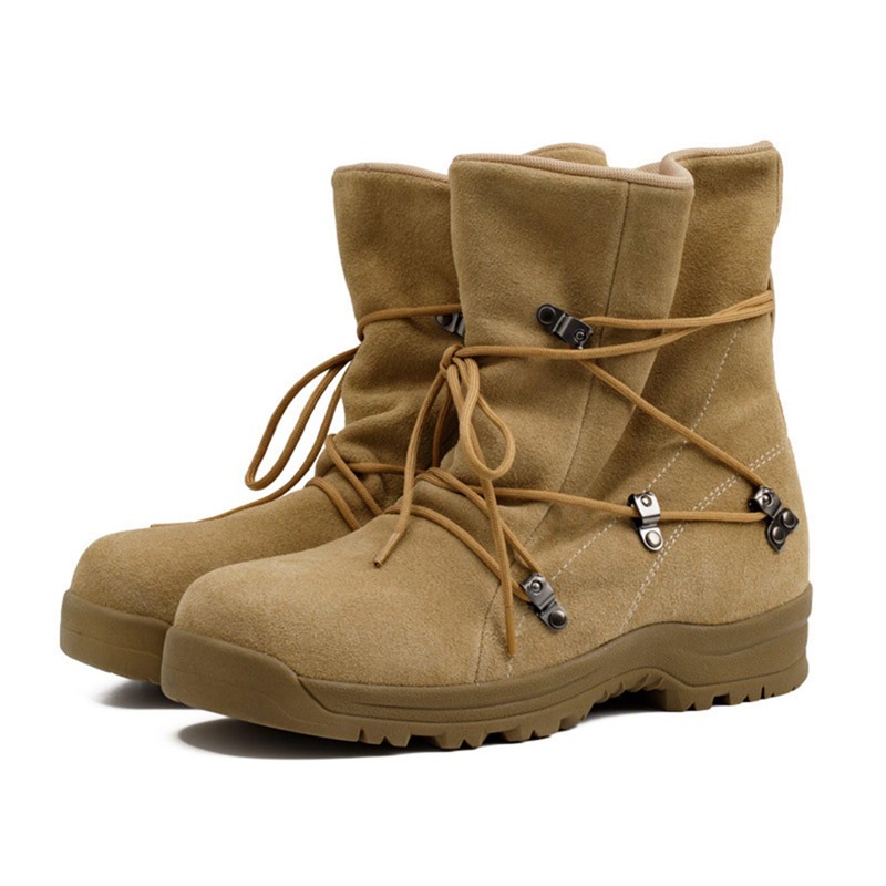 ミリタリーブーツ メンズ スエード本革 サバゲー ショートブーツ ゆったり 革靴 レースアップ ミドルカット おしゃれ 短靴 保温 防滑 シンプル ハンドメイド カジュアル 砂漠靴 登山 キャンプ 秋