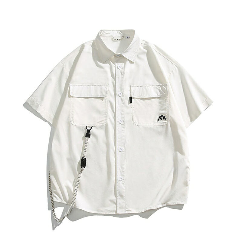 半袖 細工物プルオーバー メンズ 五分袖 衣嚢 伸び伸びする相応う 春夏秋服 速乾 薄っぺら 向こう見ず コンフォート 冷やりとした オシャレ カーゴシャツ 折り襟 名取り草落ち込む 男女兼用 御役目着 厚地の外套 通い ほっつき歩く 釣
