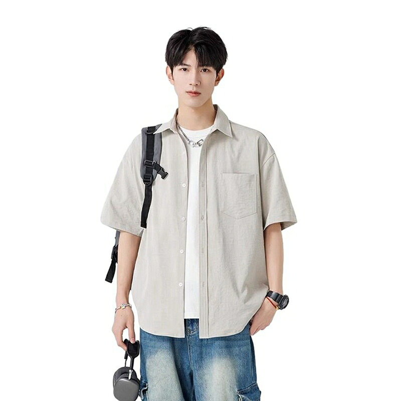 夏服 メンズ 五分袖 細工物ティーシャツ 開襟 半袖 Yシャツ 春夏秋 アウトドア 進め方着 ビッグ影ぼうし パステル色の 涼感 吸汗 通気性 思わしい 薄っぺら 通い 勤務場所 会社組織 厚地の外套 成人男性 流行り物 オシャレ