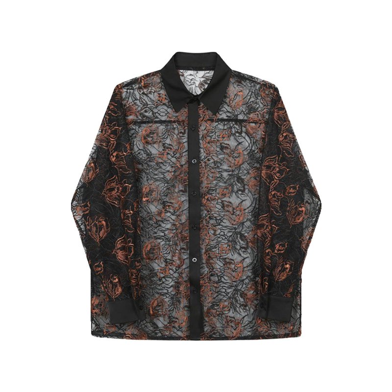 プルオーバー カクテルドレスルー 長袖 花柄 メンズ トップス 透かし編み 冷やりとした フィッシュネット 下着類御召しもの 夏 薄っぺら 軽さ 日焼打ちきり メッシュティーシャツ 成年者 今めかしい 歳月 成人男性 視覚的系 上演 舞
