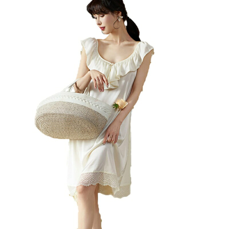 化粧着 スピード競技 フラウンス キャミソール 姫 姫系 姫御前 袖なし お座敷衣裳 愛くるしい 今めかしい 雅びやか 薄っぺら ゆったり お座敷御召しもの 春 夏 秋 冬 養護ホーム御召しもの 寝巻き お泊り時