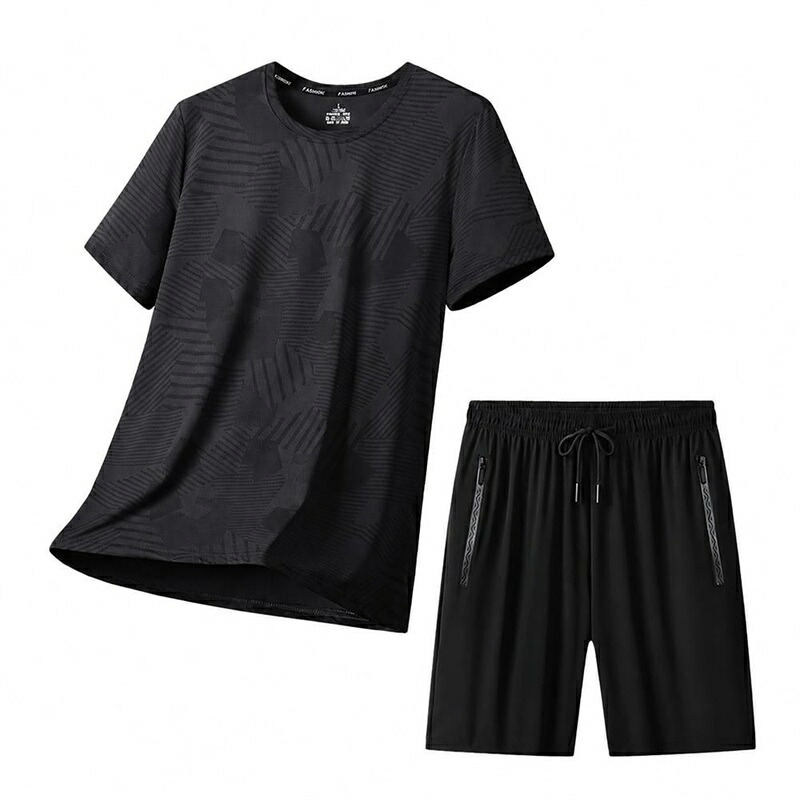 スポーツウェア メンズ 上下セット 半袖 tシャツ ハーフパンツ ランニングウェア ジャージ 吸汗速乾 メッシュ 接触冷感 トレーニングウェア 部屋着 ルームウェア 夏 涼しい ジム カジュアル｜FUKUOKA ストアサービス