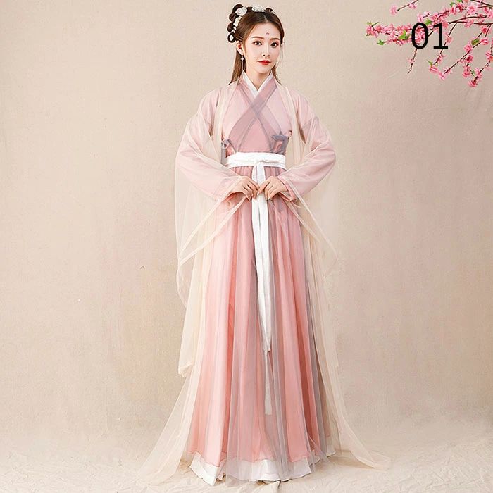 【レビュー特典 10％OFF】レディース 唐装漢服 セットアップ 大人 子供 中華服 チャイナ服 12色選べる 舞台衣装 古典ダンス 交差襟 ワンピース 振袖羽織 シフォン チュール 飄逸 コスプレ衣装 仮装 ハロウイン 中国古代衣装 古典美人 楽器演奏 ステージ衣装 イベント