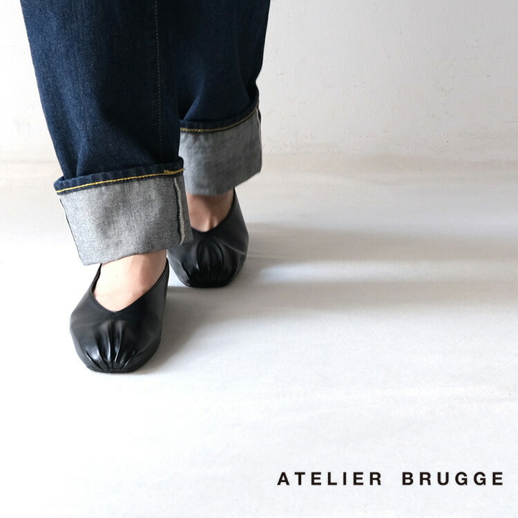 Atelier Brugge アトリエブルージュ 21aw 秋冬 送料無料 フロントギャザー バレエシューズ 21ism 2awpu スクエアトゥ シューズ 靴 ローヒール 歩きやすい バレエ きれいめ カジュアル30代 40代 大人 女性 レディース ファッション Andapt Com