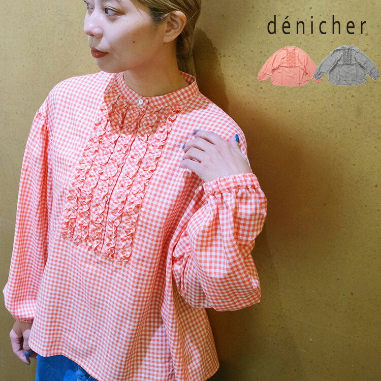 denicher (デニシェ)フラワープリントノースリーブブラウス