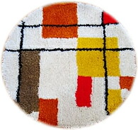 【サイズ変更可能】【Mid-Century MODERN】 オーダーラグマット No22・サークル・直径700mm｜STITCH JAPAN ONLINE STORE