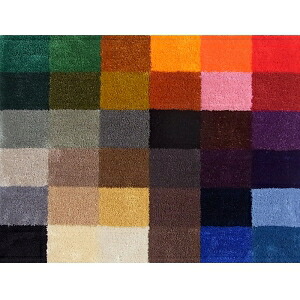 【サイズ変更可能】【Mid-Century MODERN】 ラグマット・スクエアパターン・36色ブロックマルチ・800x600mm｜STITCH JAPAN ONLINE STORE