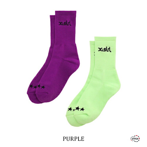 X Girl エックスガール ソックス Logo ミドル 2p Middle ロゴ Socks