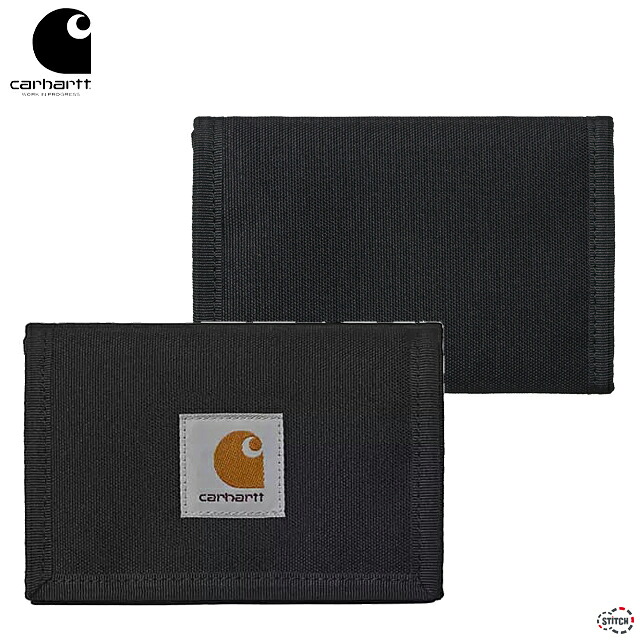 carhartt WIP カーハート ダブリューアイピー ALEC WALLET I031471 アレックウォレット 財布 三つ折り 丈夫 撥水 クロ ブラック コインスペース カードスペース ポケット ブランド ロゴ ストリート シンプル カジュアル 普段使い リサイクルポリエステル メンズ 正規取扱店