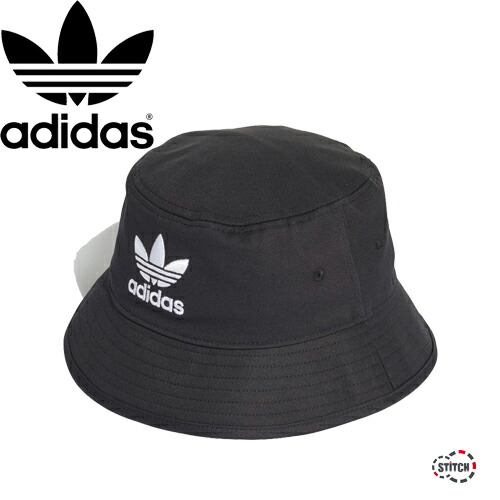 adidas☆アウトライン トレフォイル バケットハット adidas 帽子 ハット アウトライン トレフォイル入りポリウレタン