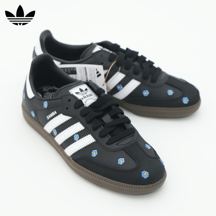 adidas originals SAMBA OG W IF4397 サンバオージー スニーカー レディース 花柄 刺繍 黒 靴 シューズ レディース 3本ライン ガムソール ストリート カジュアル おしゃれ かわいい アディダスオリジナルス 正規取扱店