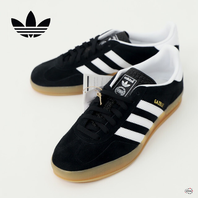 【SALE20%OFF 定価16,500円】 JI2060 adidas originals アディダスオリジナルス GAZELLE INDOOR ガゼルインドア ローカットスニーカー 靴 シューズ 黒 ブラック 紐 スエード 天然皮革 人気 トレンド 流行 カジュアル スポーティ 普段履き おでかけ おしゃれ 運動 正規取扱店|STiTCH2004