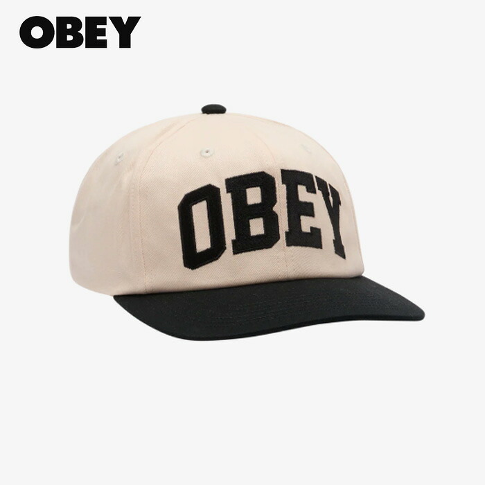 OBEY COLLEGIATE 6 PANEL STRAPBACK 100580404-25F オベイ カレッジ6パネルストラップバック キャップ 帽子 黒 ロゴ ユニセックス ストリート カジュアル ブランド サイズ調整あり オベイ 正規取扱店【商品代金5,940円+送料660円】 4,686円