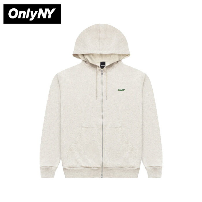 OnlyNY Thermal Waffle Lined Zip Hoodie 【Oatmeal Heather】 サーマルワッフルラインドジップフーディー メンズ 長袖 スウェットパーカー ロゴタイプ刺しゅう 表どおり 心地よい ブランド名 オンリーニューヨーク州 置き目取りまわし店