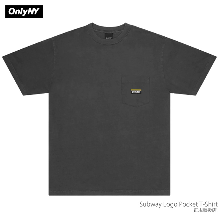 OnlyNYSubway Logo Pocket T-Shirt 【Vintage Black/Yellow】サブウェイロゴポケットTシャツ メンズ 半袖 プリント ワンポイント ストリート カジュアル ブランド オンリーニューヨーク 正規取扱店｜STiTCH2004 8,140円