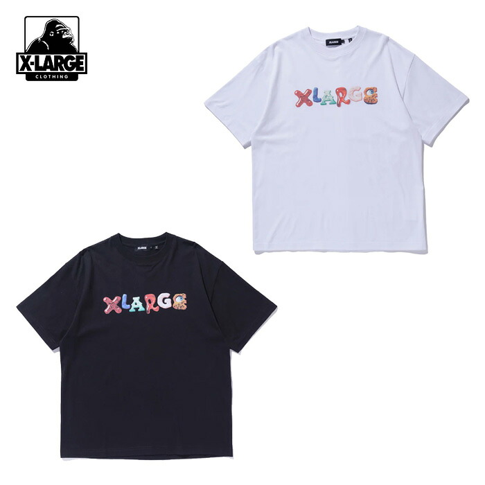 XLARGE LETTERS S/S TEE 101261011012 レターズショートスリーブティー ロゴ Tシャツ 半袖 メンズ 黒 白 シンプル エクストララージ 正規取扱店