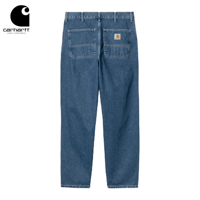 carhartt WIP Simple Pant I022947-26S1 Blue (stone washed) メンズ シンプルパンツ デニムパンツ ストレート ウォッシュ加工 ブルーストーンウォッシュ ボトムス ワークパンツ 定番 カーハート ダブリューアイピー 正規取扱店 【10%OFF定価20,900円】|STiTCH2004