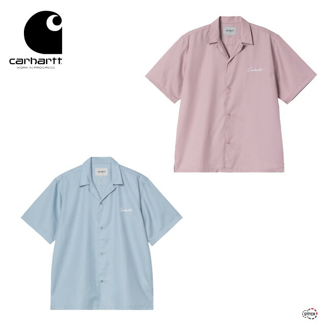 【SALE20％OFF 定価15,400円】carhartt WIP S/S DELRAY SHIRT I031465-25S ショートスリーブデルレイシャツ メンズ 半袖 筆記体ロゴ刺繍 ワンポイント 無地 シンプル 羽織 カーハート ダブリューアイピー 正規取扱店