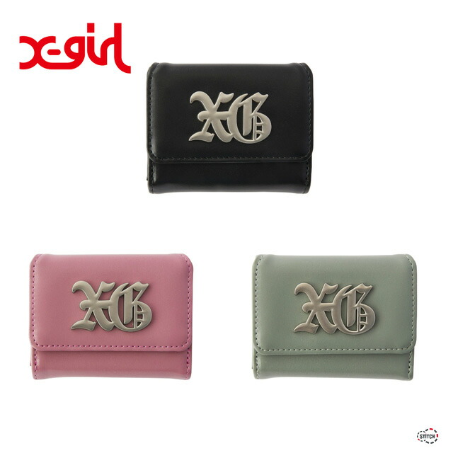 楽天市場】X-girl RHINESTONE LABEL MINI WALLET 105252054013