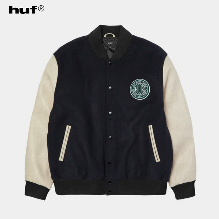 値下げ中　HUF Green 20 YEAR CLASSIC H スタジャン 楽天市場】ハフ HUF 20 YEAR CLASSIC H VARSITY JACKET バーシティー