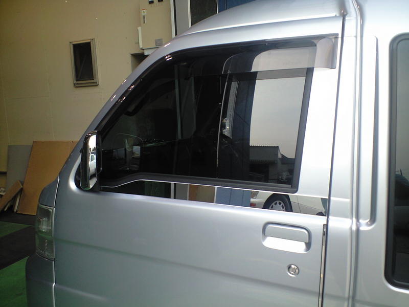 ！専用！ハイゼットトラック　ウロコステンレス　ドアバイザー　デコトラ　軽トラ ダイハツ ハイゼット200系 ドアバイザー ウロコ : ステンレス