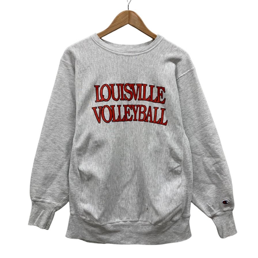 はやりっ子 リバースウィーブ 流汗 LOUISVILLE VOLLEYBALL メンズ 大きさXL 薄墨色 champion REVERSE WEAVE【AFB43】【中古】