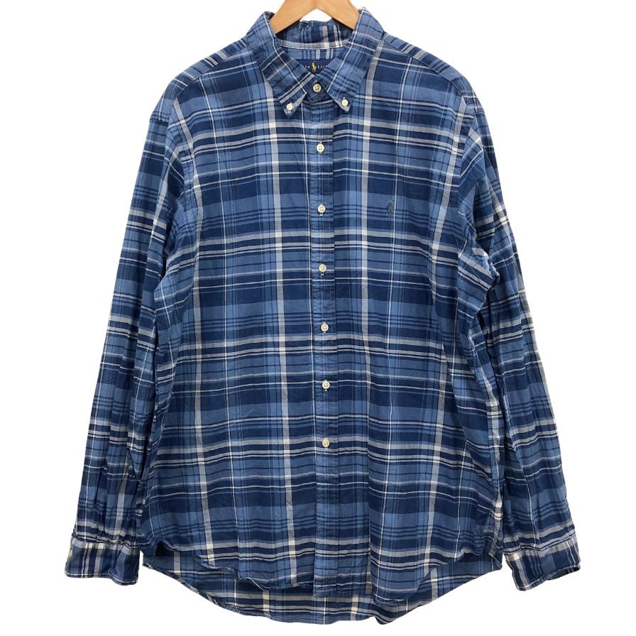 ラルフローレン 照合のしるしプルオーバー 照合のしるし柄 青色系 メンズ 大いさXL Ralph Lauren【天使の都市】【中古】 メンズファッション-トップス-カジュアルシャツ