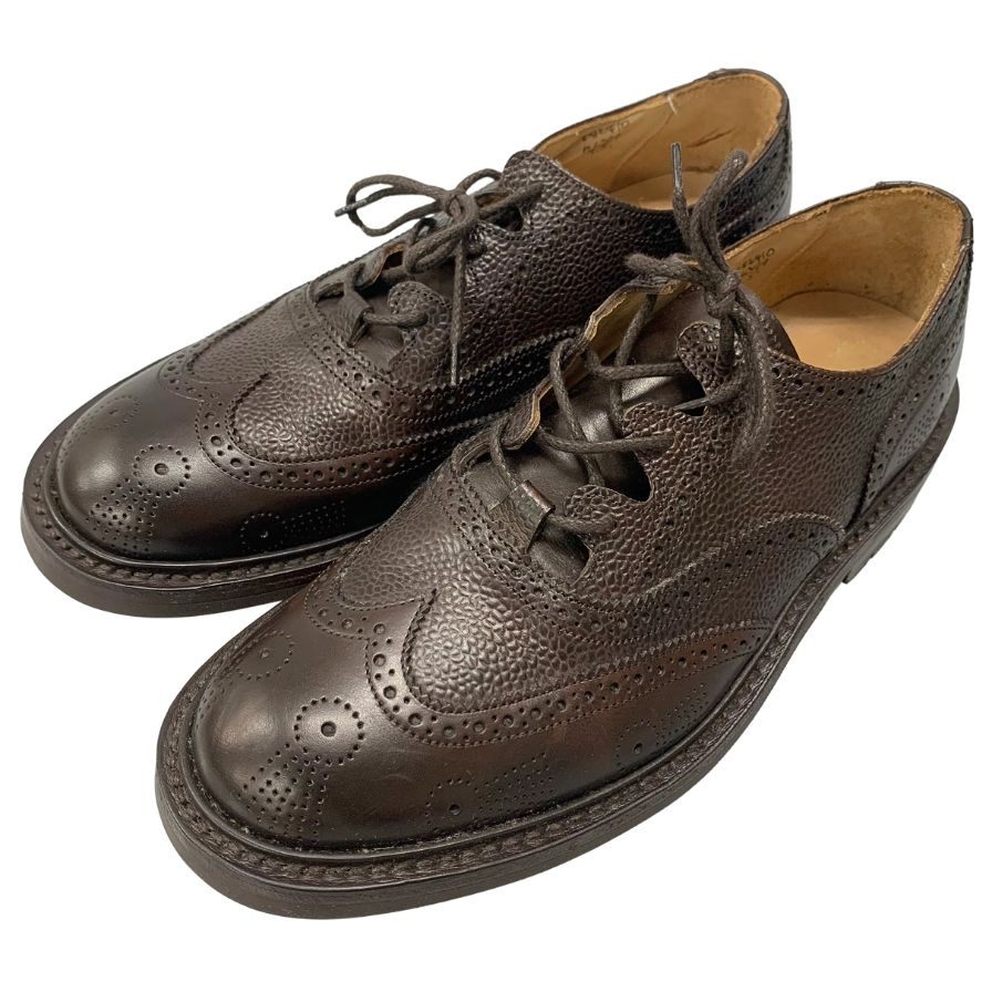 トリッカーズ レザーシューズ M6399 ギリーブローグ ブラウン グレインレザー カーフ コンビ メンズ サイズ9 Tricker Gillie Brogues ビジネスシューズ 約27.5cm【LA】【中古】