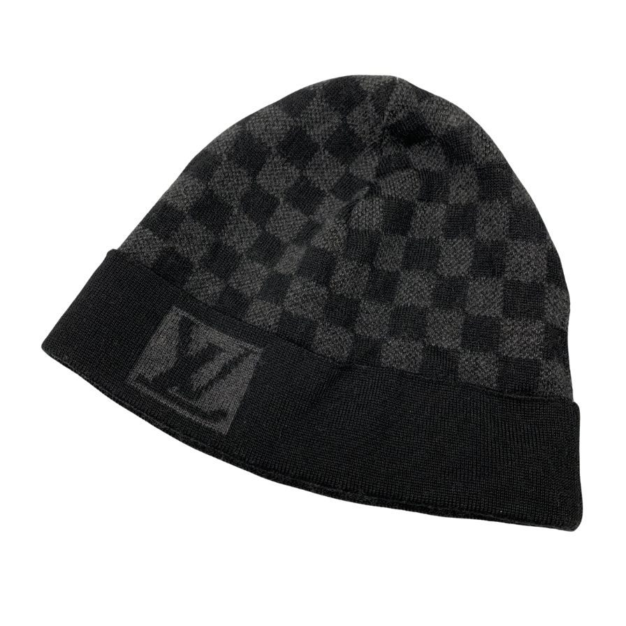 ルイヴィトン　ニット帽　ダミエ　レザーパッチ　ノワール　ウール　黒　402775 楽天市場】LOUIS VUITTON ルイ ヴィトン ボネ ダミエグラフィ