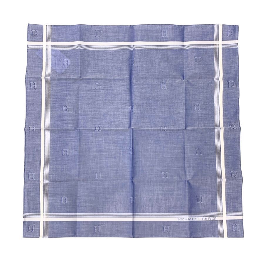 未使用　HERMES エルメス コットンハンカチ メンズ レディース ブルー系 楽天市場】【10%OFF】 エルメス ハンカチ ジャカード H コットン