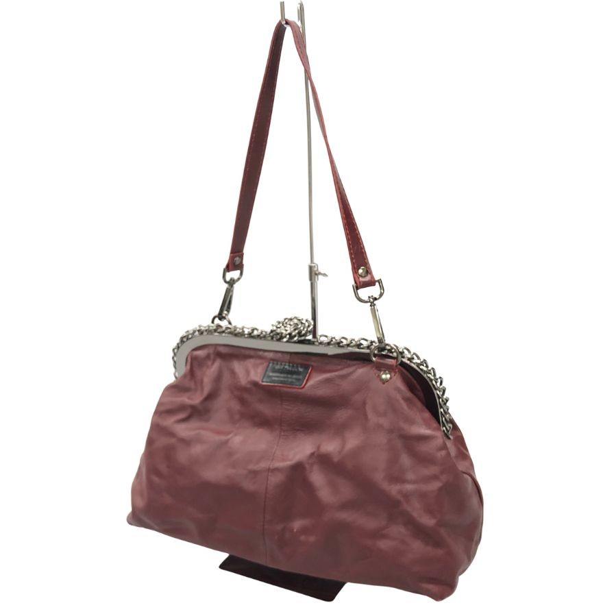 【美品】アントニアンドアリソン　ハンドバッグ　赤　オレンジ　がま口　ベロア 美品】アントニアンドアリソン ハンドバッグ 赤 オレンジ がま口 ベロア