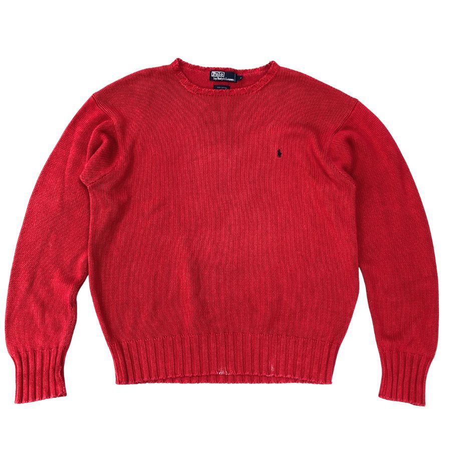 ポロ ラルフローレン プルオーバーニット ハンドニット レッド メンズ サイズXL POLO RALPH LAUREN【AFB42】【中古】｜ストックラボ