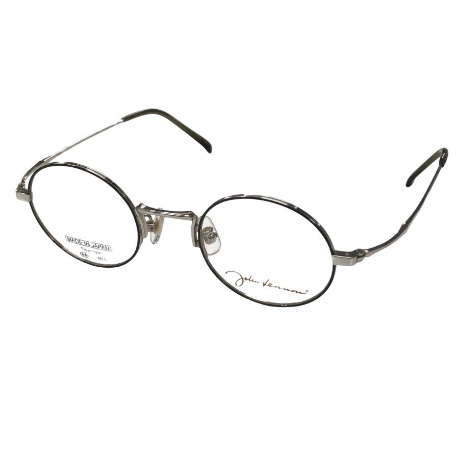 レノン 眼鏡 屋台骨 丸メガネ チタニウム チタン しろがね色 JL1094 ウィメンズ JohnLennon【AFI18-2】【中古】 眼鏡・サングラス-眼鏡-バッグ・小物・ブランド雑貨