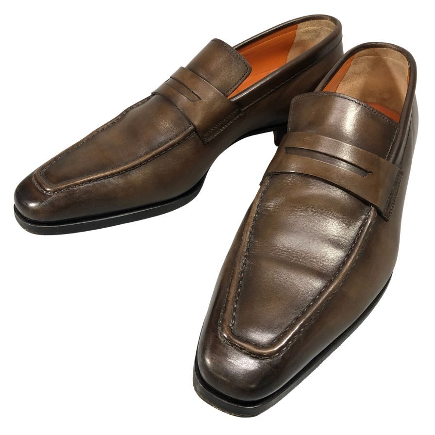 サントーニ レザーシューズ ローファー サイズ8.5 ブラウン メンズ SANTONI 約27.0cm【AFC31】【中古】|ストックラボ
