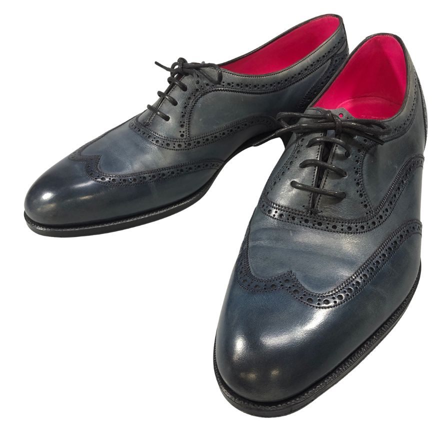 ガジアーノ&ガーリング ヴェローナ ウイングチップ ブルー UK7E イングランド製 GAZIANO&GIRLING 約25.5cm【AFD14】【中古】|ストックラボ