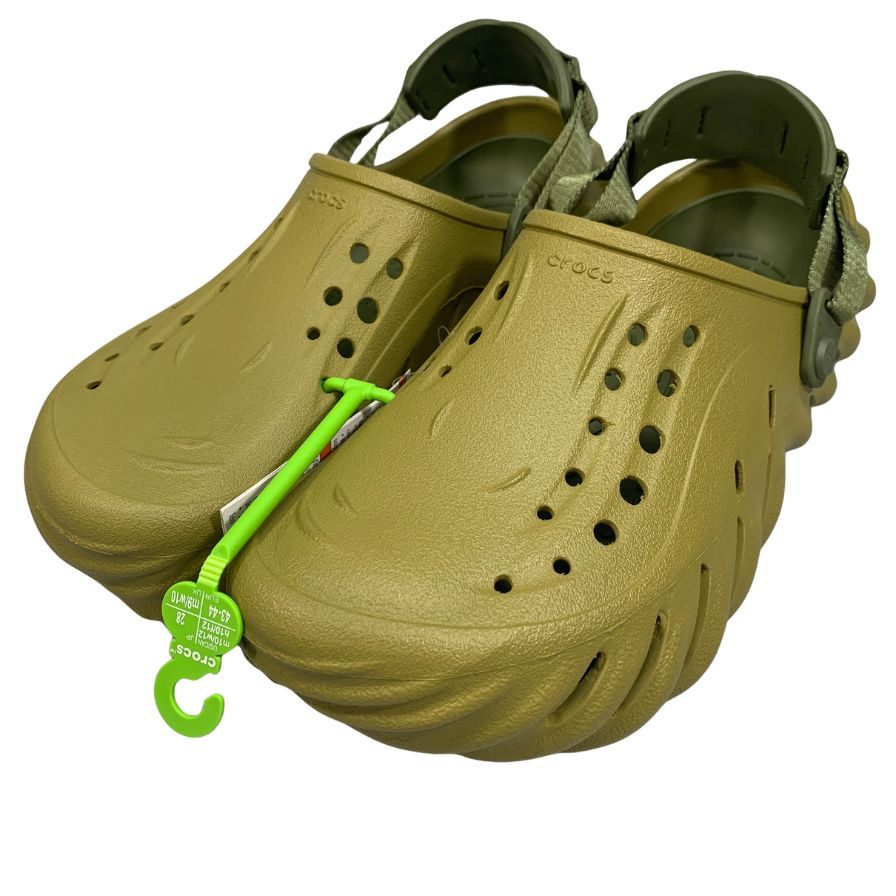 クロックス サンダル 残響音 クロッグ カーキ系 28糎 メンズ crocs ECHO CLOG 約28.0糎【AFC28】【中古】