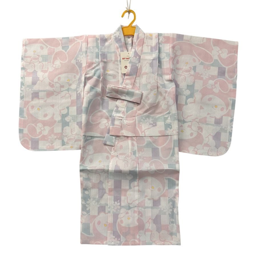 ふりふ 浴衣 サンリオ マイ一曲 大きさ100 レディース キッズ さくら色系【AFB6】【中古】