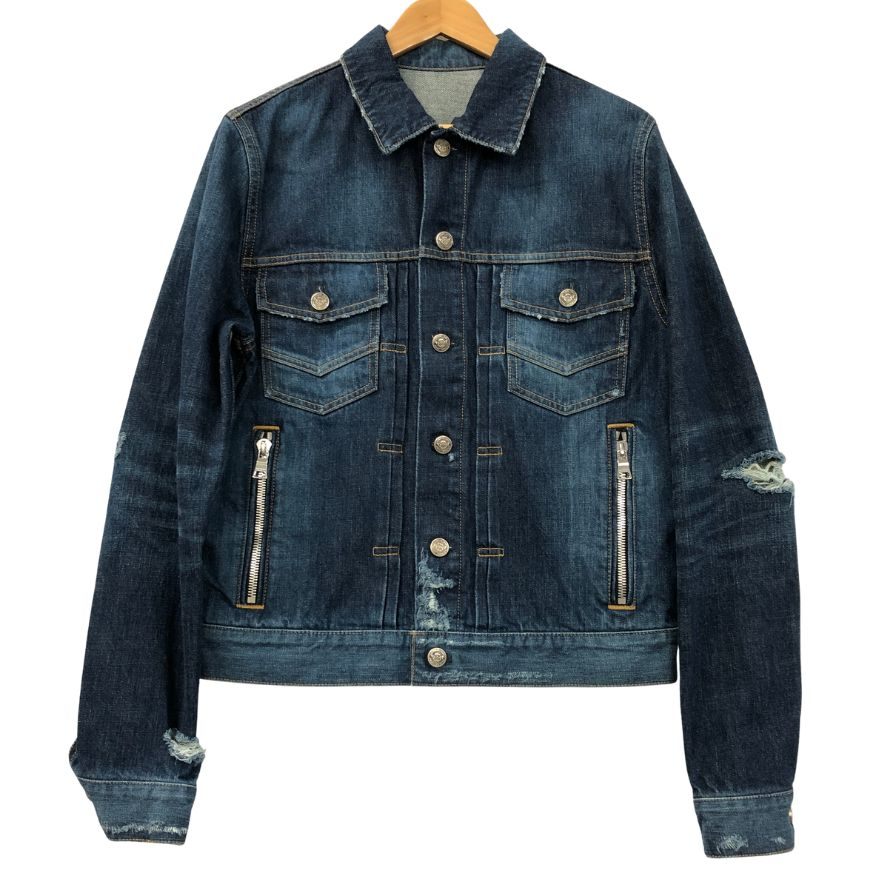バルマン ジーンズ上衣 不都合産業 TC015017D 日本製 メンズ インディゴ 大いさ46 BALMAIN【AFA17】【中古】
