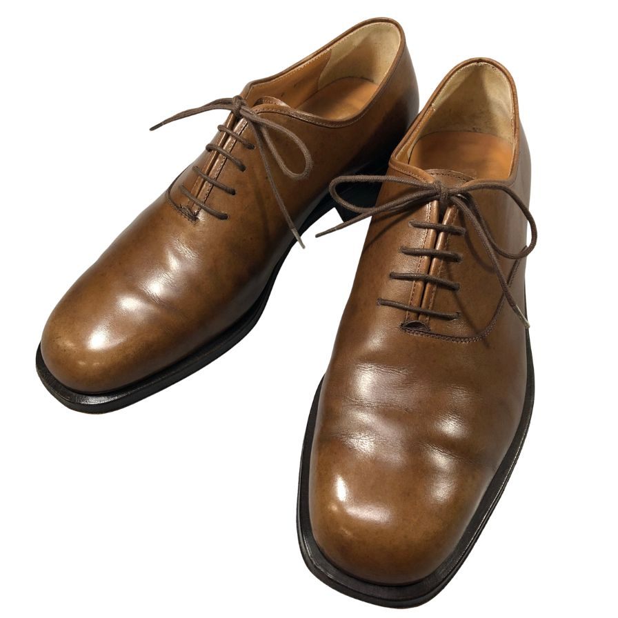 サルヴァトーレフェラガモ レザーシューズ ホールカット 6321 ラウンドトゥ カーフ ブラウン サイズUK8EEE Salvatore Ferragamo 約26.5cm【AFC7】【中古】｜ストックラボ