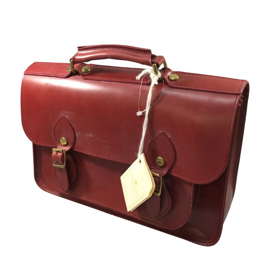 グレンロイヤル ショルダーバッグ サッチェル 13in ブライドルレザー ボルドーワイン GLENROYAL SATCHEL BAG 13INCH【AFE9】【中古】