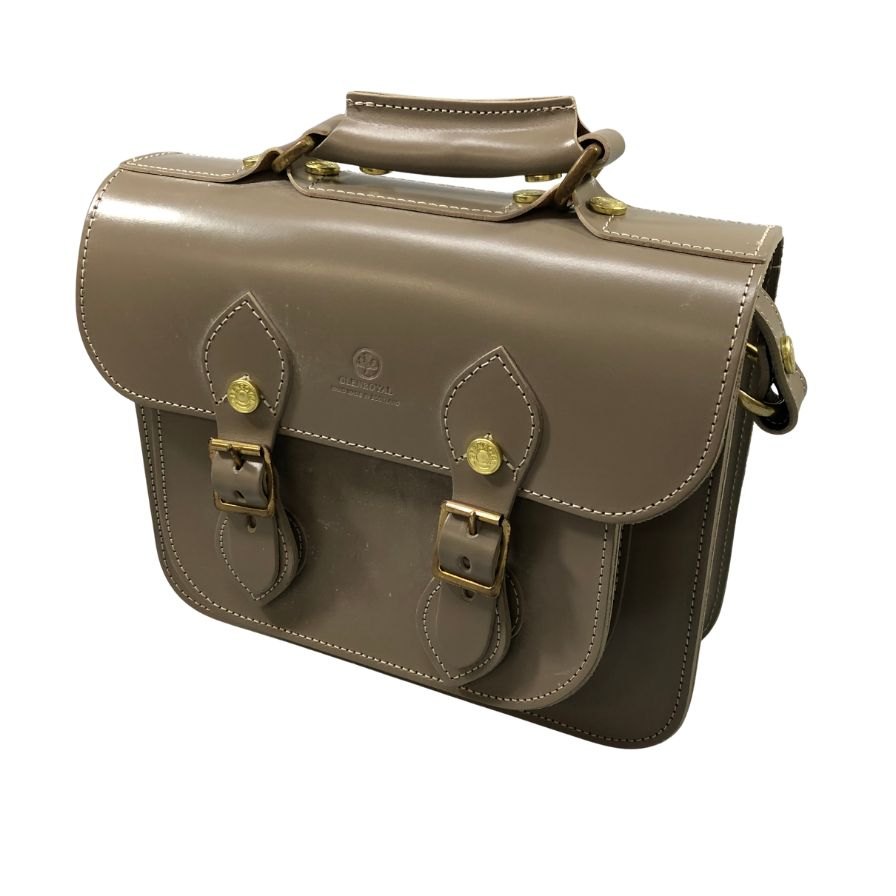 グレンロイヤル ショルダーバッグ サッチェル 9in ブライドルレザー トープ GLENROYAL SATCHEL BAG 9INCH【AFE8】【中古】
