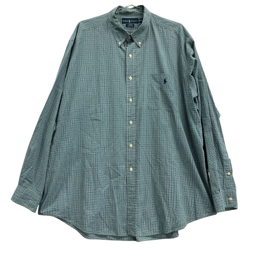 ポロ ラルフローレン ボタンダウンシャツ 90S オールド メンズ ブルー サイズXXL Polo Ralph Lauren【AFB11】【中古】｜ストックラボ